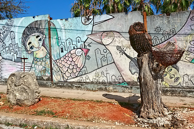 Sculptures and murals are the pride of the neighborhood surrounding Muraleando community art project in Havana, Cuba