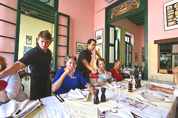 Lunch at Paladar Los Mercaderes  in Old Havana Cuba