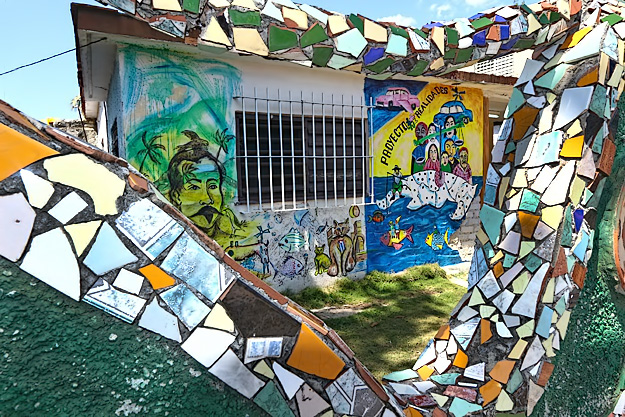 One of more than 80 houses that have been decorated by artists from Proyecto Fuster in Havana, Cuba