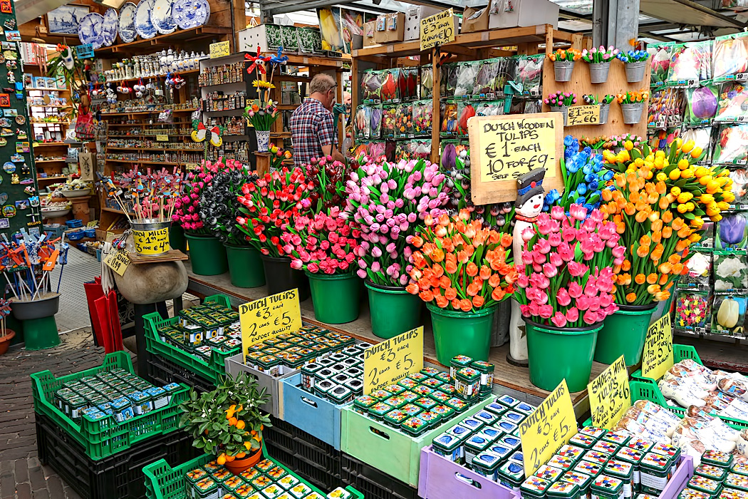 Shop at the Bloemenmarkt, Amsterdam's floating flower market