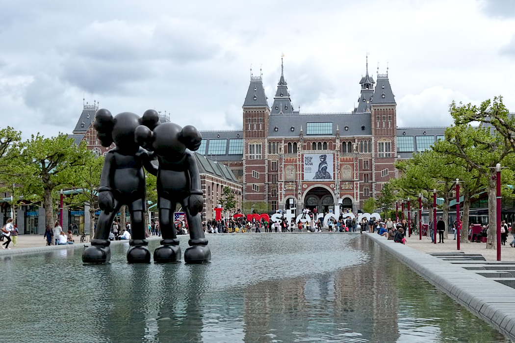 Temporarily placed in front of Amsterdam's Rijksmuseum, these giant cartoon characters, a hallmark of the artist known as KAWS, present an interesting juxtaposition for a museum that focuses on old masters