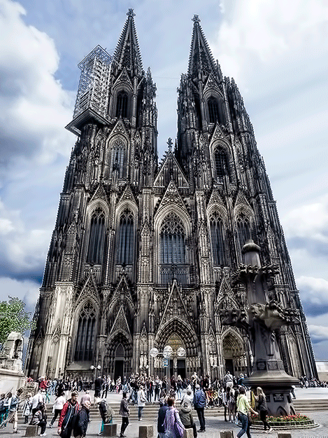 Exterior of Cologne Cathedral, a UNESCO World Heritage Site and the largest Gothic Cathedral in Northern Europe