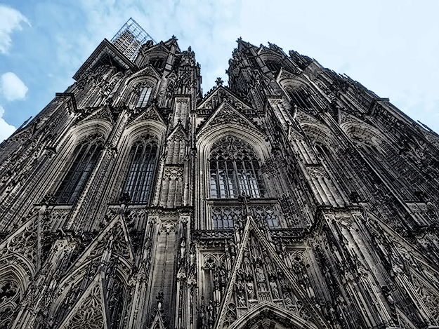 Closeup of the facade of the Cologne Cathedral
