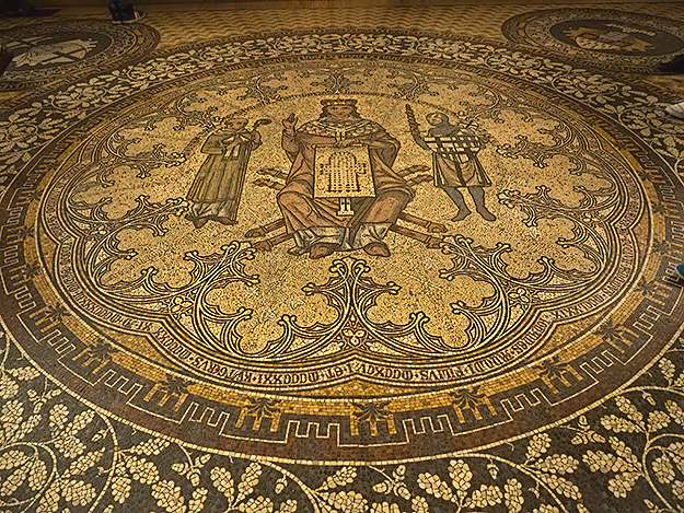 One of the mosaics in the floor of the cathedral, which were created using millions of pieces of ceramic tesserae