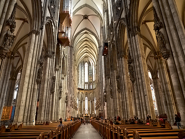 The nave, showing the new swallow’s nest organ that hangs from the north wall