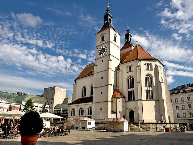 New Parish Church on Neupfarrplatz in Regensburg, Germany