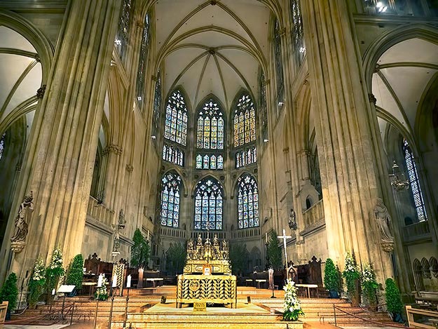 Interior of St. Peter Cathedral in Regensburg, Germany