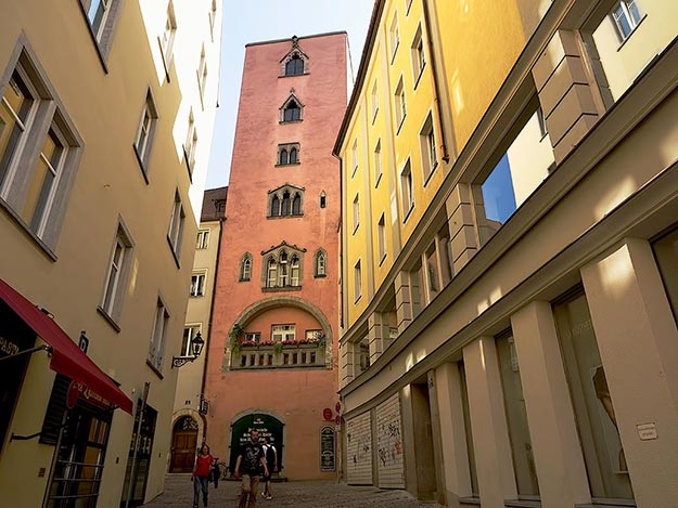 My favorite medieval tower in Regensburg, Germany