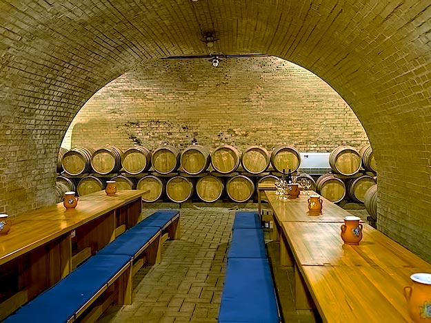 Tasting room in the cellars of the Pannonhalma Monastery winery