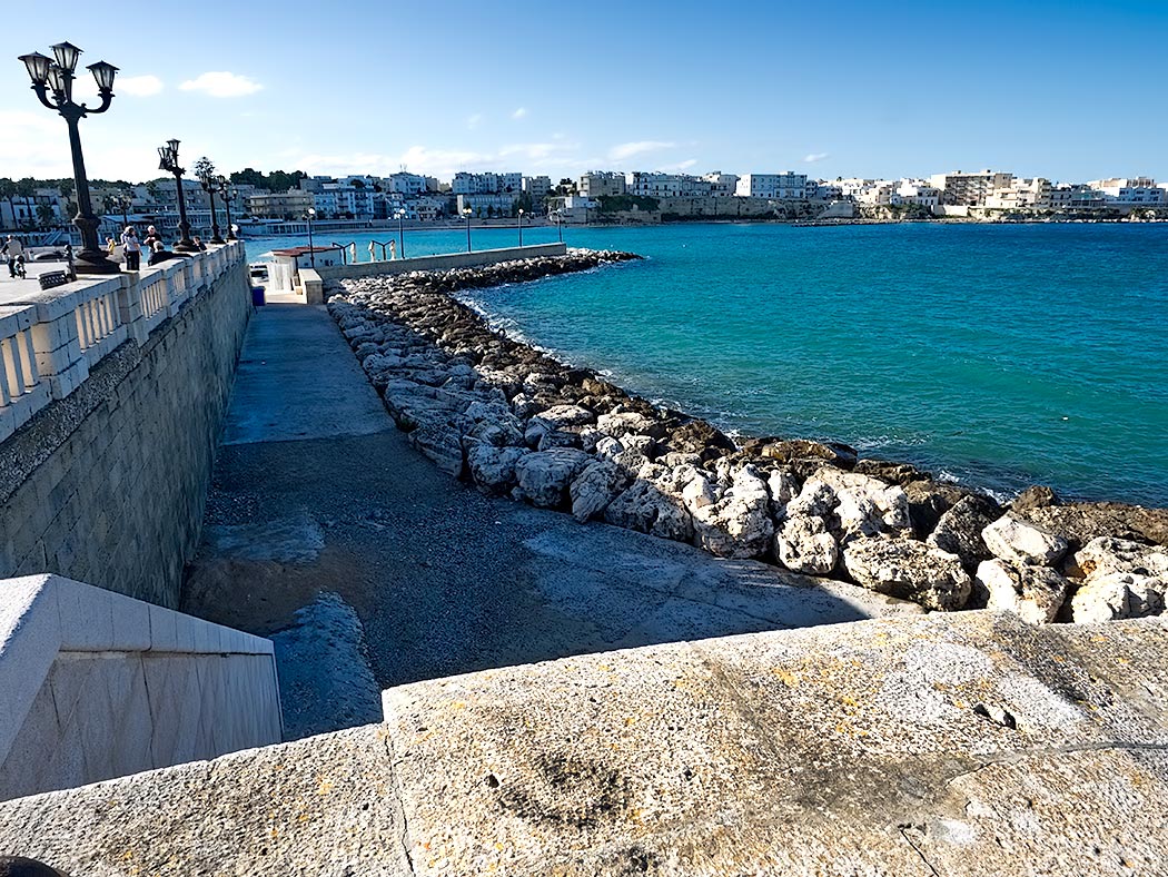 The waterfront in Otranto, Italy, another of the southern Puglia towns we visited during my week long Flavours Holidays cooking vacation