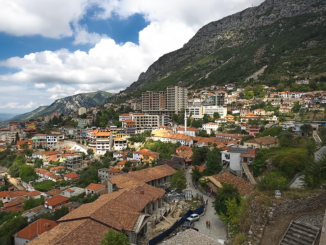 Sweeping view of the city of Kruja Albania from the National Skanderbeg Museum