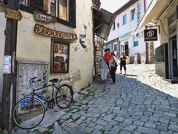 Typical stone-paved street at Lake Ohrid, Macedonia