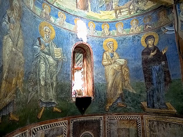 Stunning frescoes inside St. Andrews Monastery