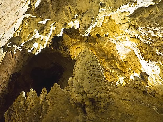 The "Pinecone" formation inside Vrelo Cave, one of many caves along Lake Matka, is easily seen on a day trip from Skopje, North Macedonia