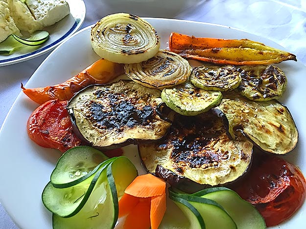 Roasted vegetables were my main course at the Veliki Buk waterfall - delicious! The food became my second best reason to visit Serbia. Even though it is a meat-centric cuisine, there are plenty of vegetarian options