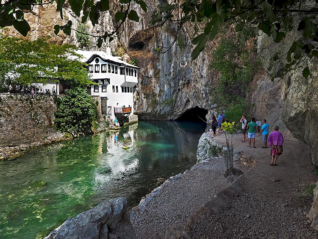 In the 16th century, the Ottoman Sultan ordered this Dervish House to be built at the source of the Buna River, which flows from the Karst limestone cliffs in Bugaj, Bosnia-Herzegovina