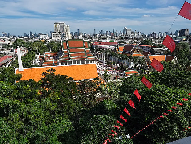 One of the gorgeous 360-degree views of Bangkok as you climb the stairway to the Golden Mount