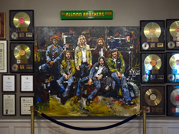Allman Brothers portrait at their museum in Macon, Georgia honors one of the Georgia music greats