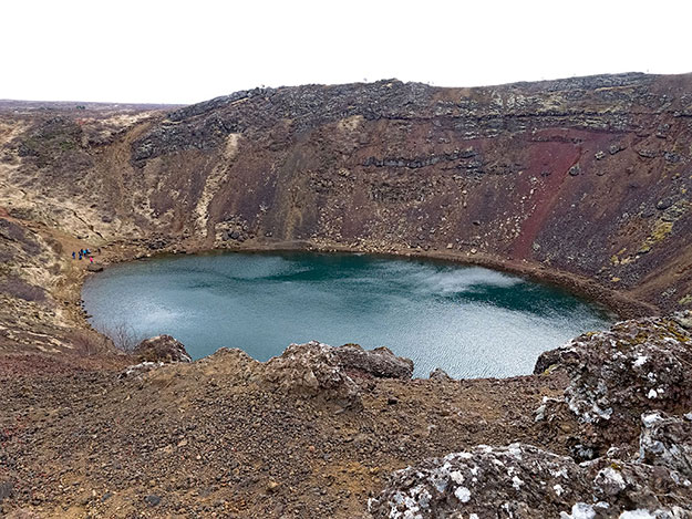 Kerid cinder cone and caldera is just one of thousands of dormant volcanoes in Iceland