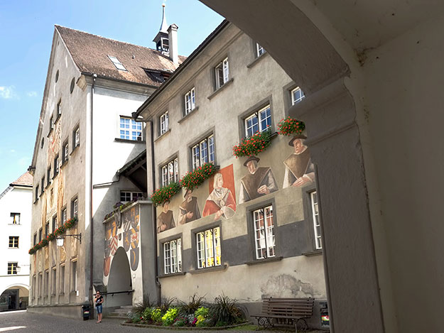 Murals on the Rathaus (Town Hall) in Feldkirch, Austria