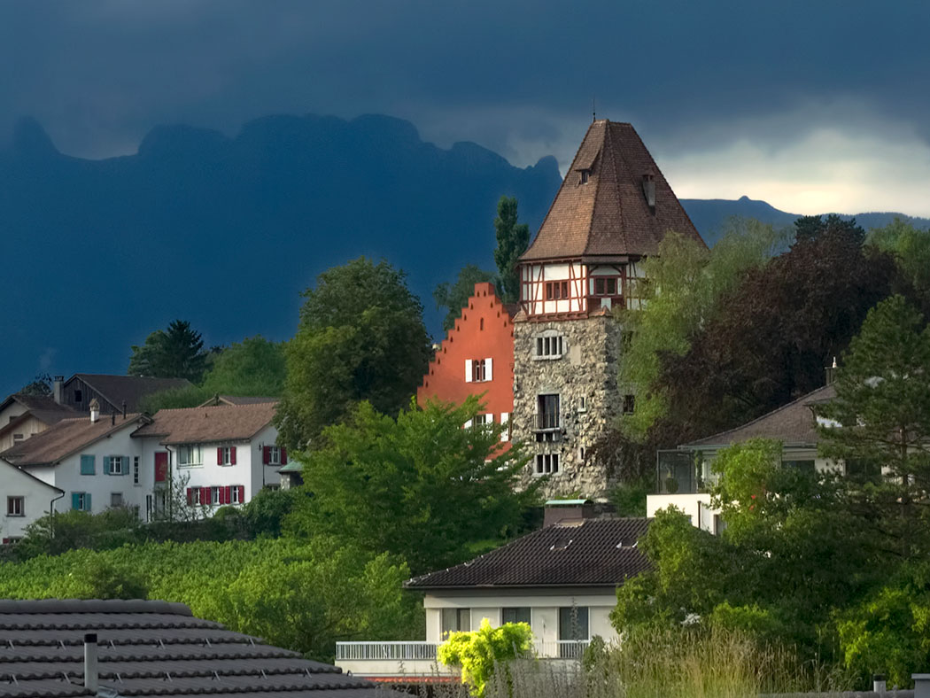 The eclectic in Vaduz, Liechtenstein ranges from the Prince's 12th century Romanesque castle to ultra modern homes