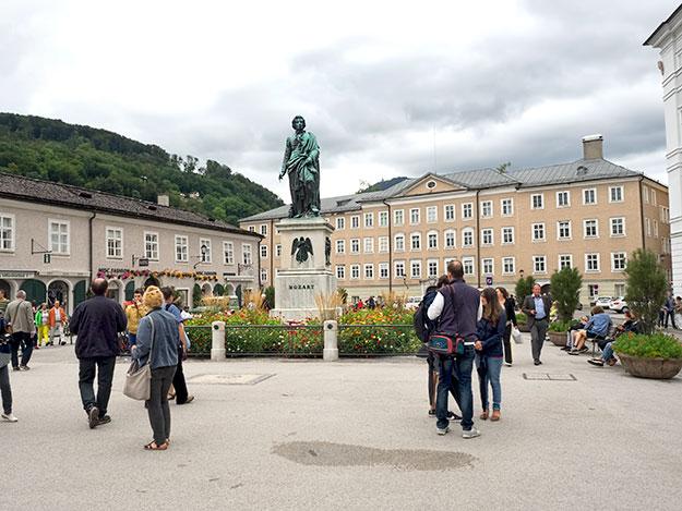 Mozartplatz in the Old Town area of Salzburg, Austria