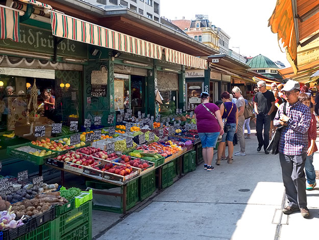 The Naschmarkt has more than 100 kiosks, vendors, and shops that sell gourmet foods