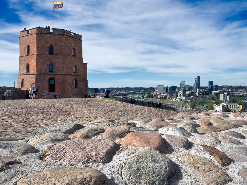 Gediminas Tower in Vilnius, Lithuania, the best preserved part of the Upper Castle ruins