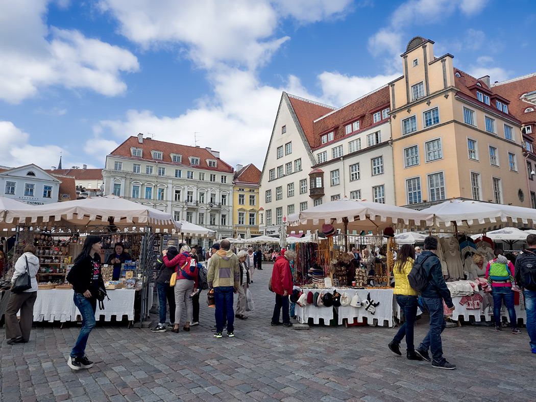 Crafts galore available at Town Hall Square in Tallinn, Estonia