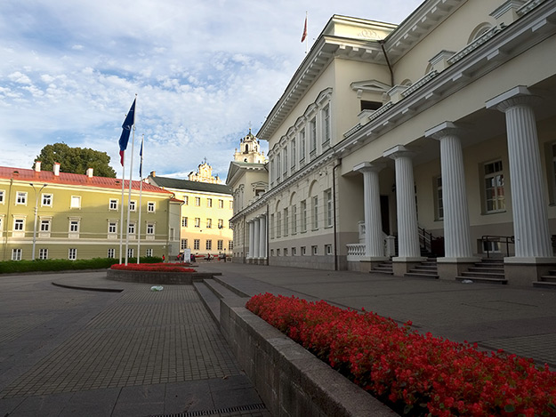 Residential Palace of the President of the Republic of Lithuania, looking toward the University of Vilnius