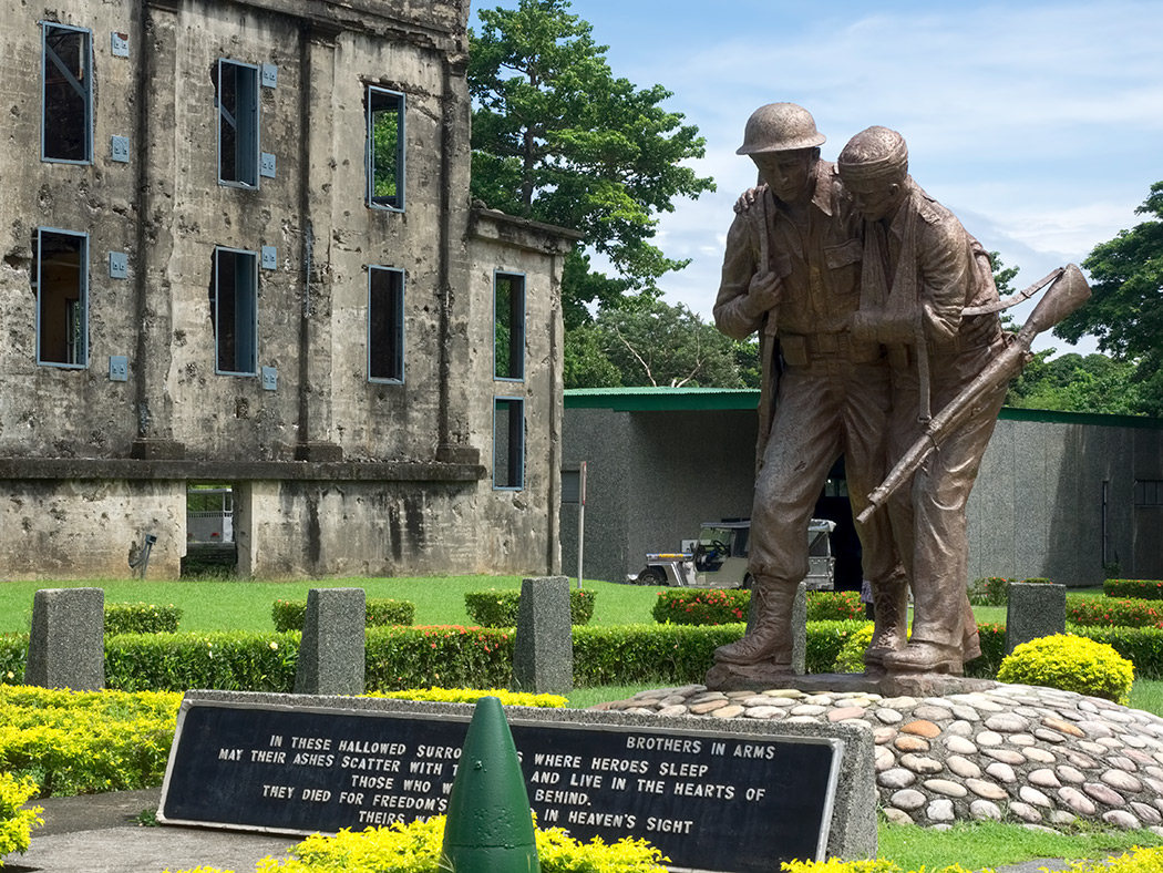 The Pacific War Memorial on the island of Corregidor in Manila, Philippines, was constructed in 1968 was built by the United States Government to honor the American and Filipino servicemen who participated in the Pacific War