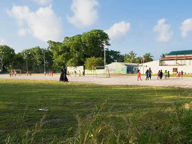 The football (soccer) field on Bodufolhudhoo