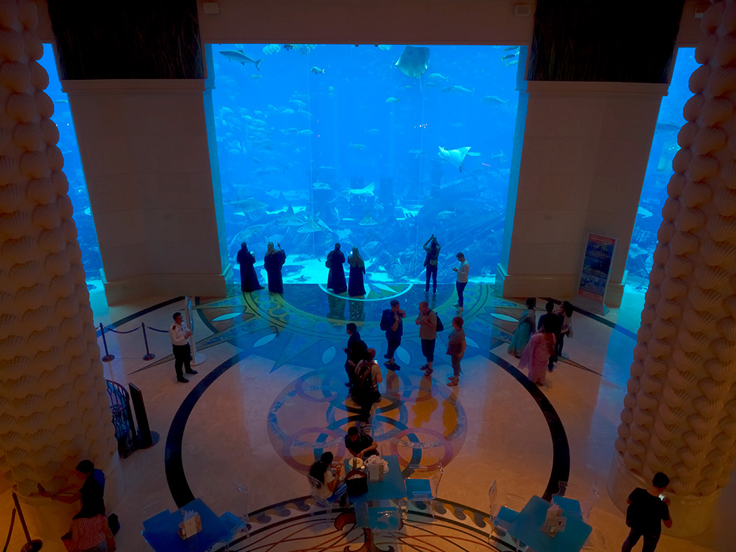Massive aquarium at Atlantis Resort in Dubai, in the United Arab Emirates