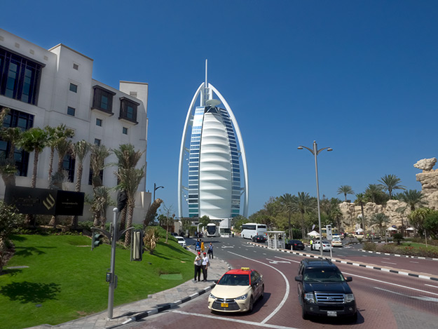 The second most famous development, and a must-see when visiting Dubai, is the Burj Al Arab Hotel, built in the shape of a billowing Arabian dhow sail