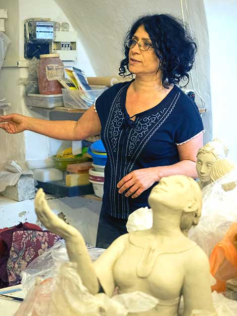A community reduced to ruins after the 1948 Independence War, Ein-Kerem now flourishes as an art colony. Here, Adina Solomonovich shows us her sculptures.