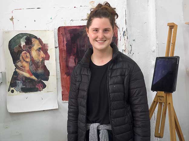 Sara Cutler, who emigrated to Israel from London, says working at Alliance House allows her to interact with artists outside her orthodox community