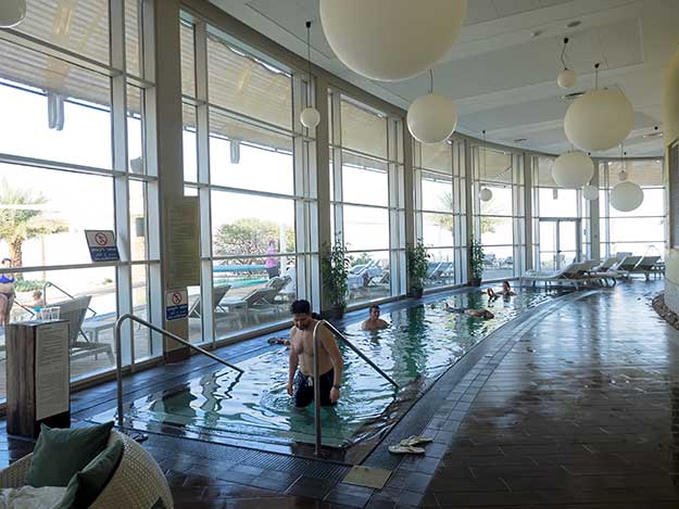 The indoor pool at Ein Gedi Spa is filled with water pumped in from the nearby Dead Sea