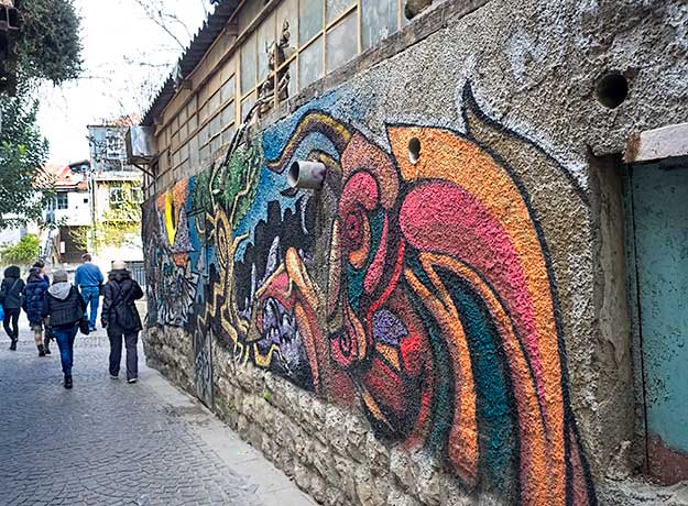 More psychedelic Israeli art in the Even Israel neighborhood 