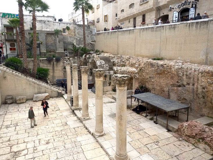 Roman road known as the Cardo Maximus in the Old City of Jerusalem