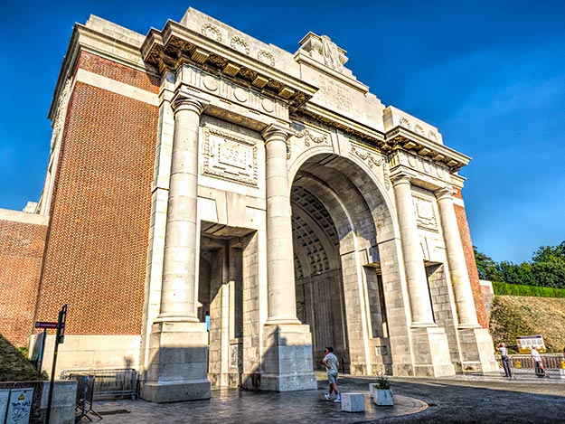 Menin Gate in Ypres, Belgium, through which thousands of WW1 soldiers walked to their death