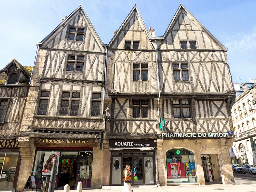 Half-timbered houses in Dijon, France