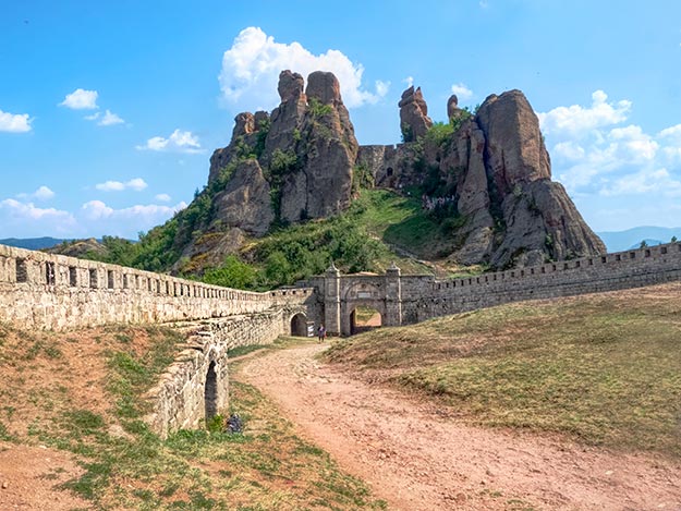 Fortress built around the strange rock formations at Belogradchik, Bulgaria