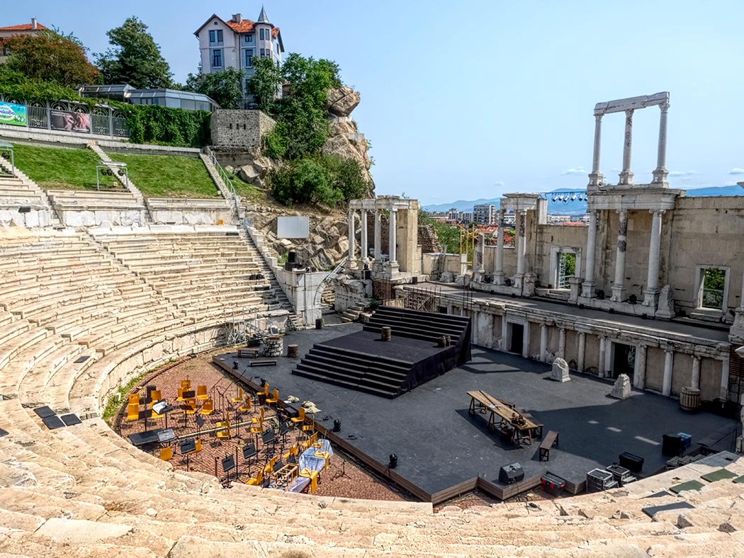 This ancient Roman Amphitheater in Plovdiv, Bulgaria, is still being used for present-day concerts and plays