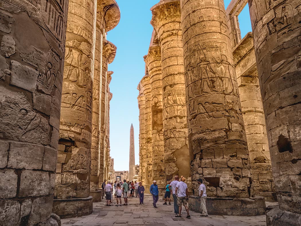 Karnak Temple in Luxor, Egypt is the second largest ancient religious site in the world, after the Angkor Wat Temple of Cambodia