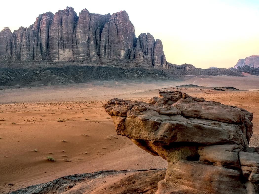 This photo perfectly portrays why the desert landscapes of Wadi Rum in Jordan are alternatively known as Valley of the Moon