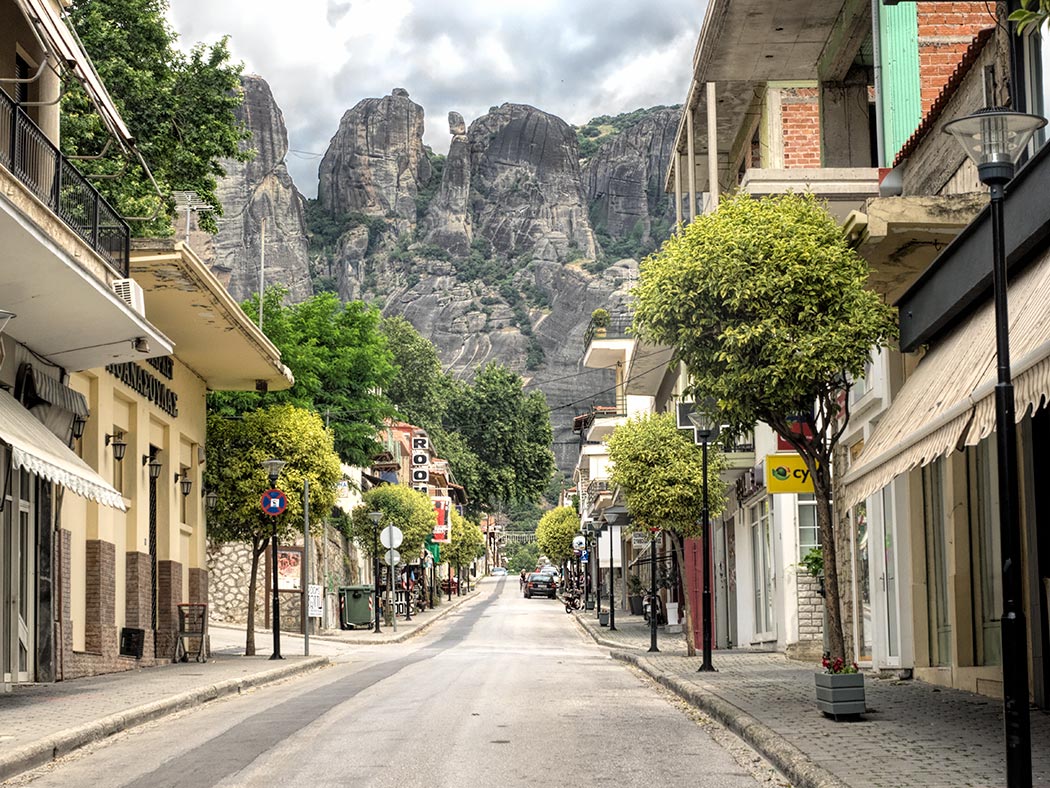 Kalambaka Greece is the gateway to the famous site of Meteora, home to monasteries built atop rock pinnacles