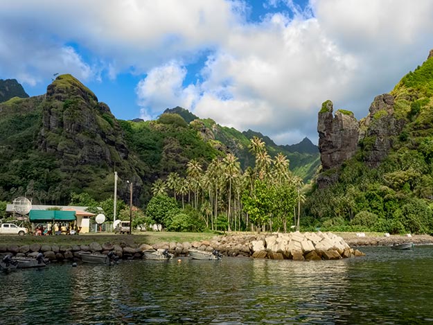 Bay of Virgins in the village of Hanaveve, on the Marquesan island of Fatu Hiva