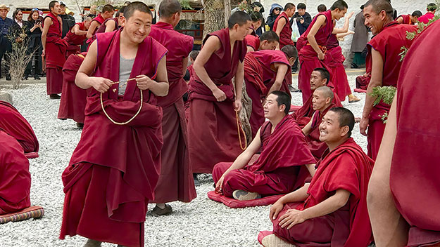 Tibetan monastic debate at Sera Monastery in Lhasa, Tibet