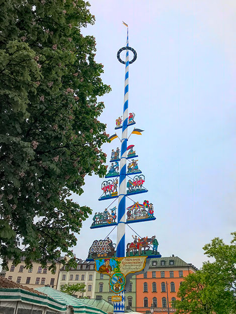 Maypole in the center of Viktualienmarkt
