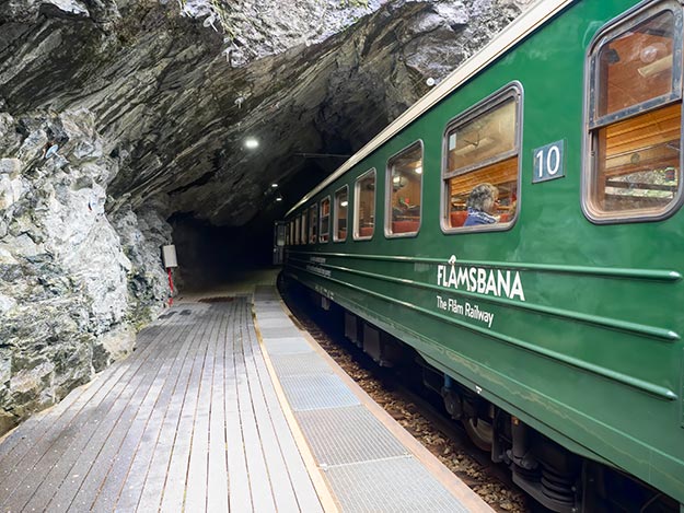 Flam Railway enters one of 20 tunnels along the 12-mile route